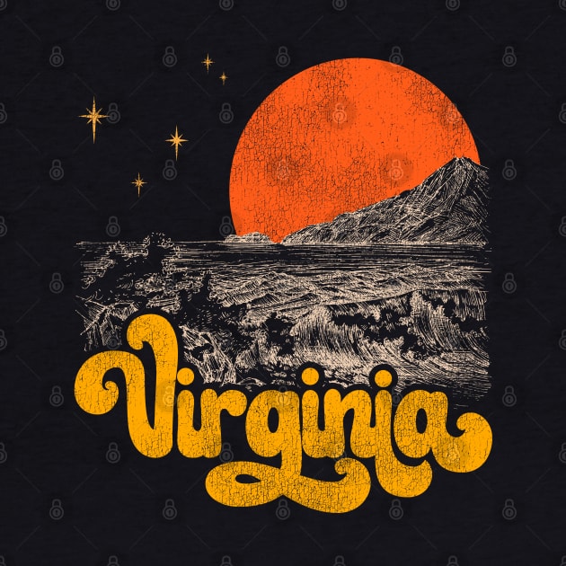 Vintage State of Virginia Mid Century Distressed Aesthetic by darklordpug